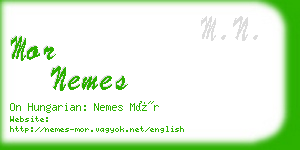 mor nemes business card